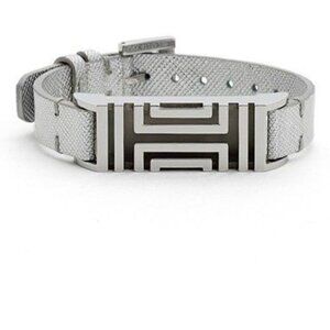 Tory Burch Silver Fitbit-Case Leather Bracelet